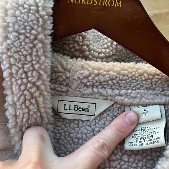 Vintage L.L. Bean Sherpa Lined Women Suede Size Large - Picture 4 of 4